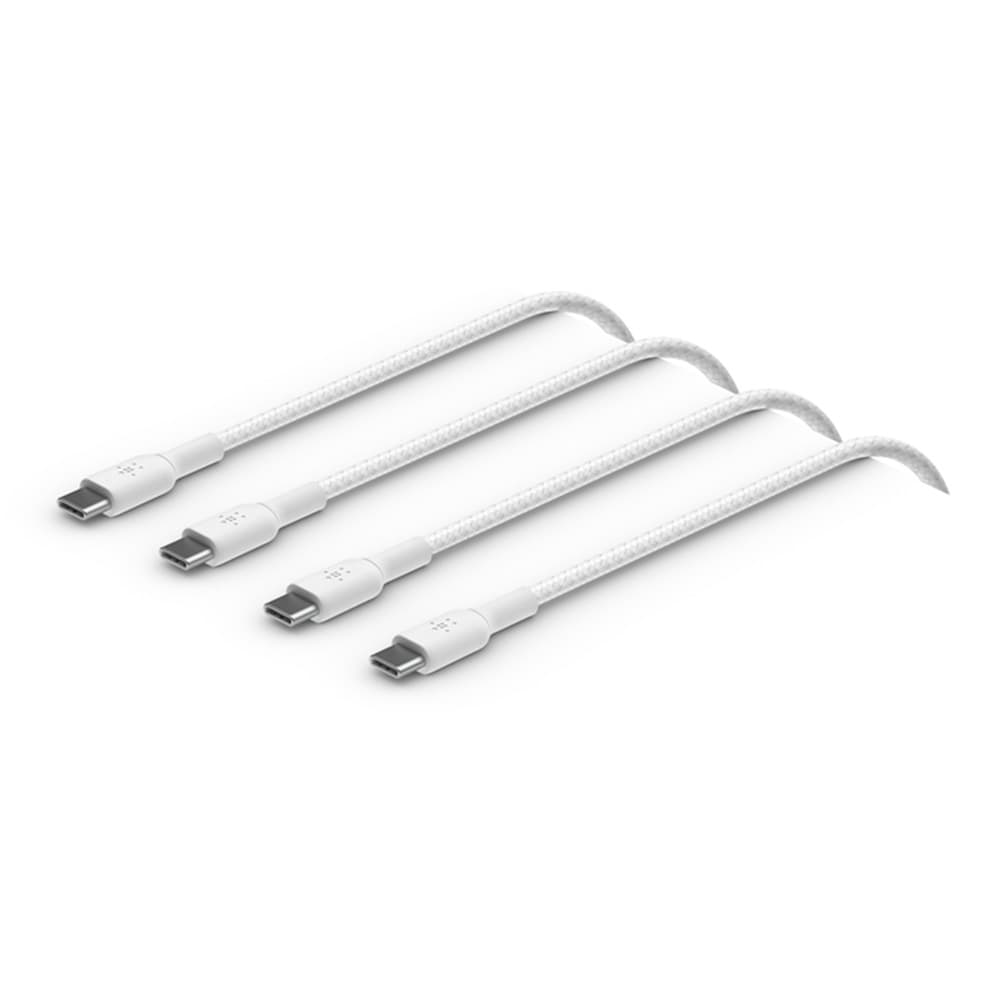 Belkin USB-C to USB-C Braided PVC (60W) - Twin Pack - 2m - White