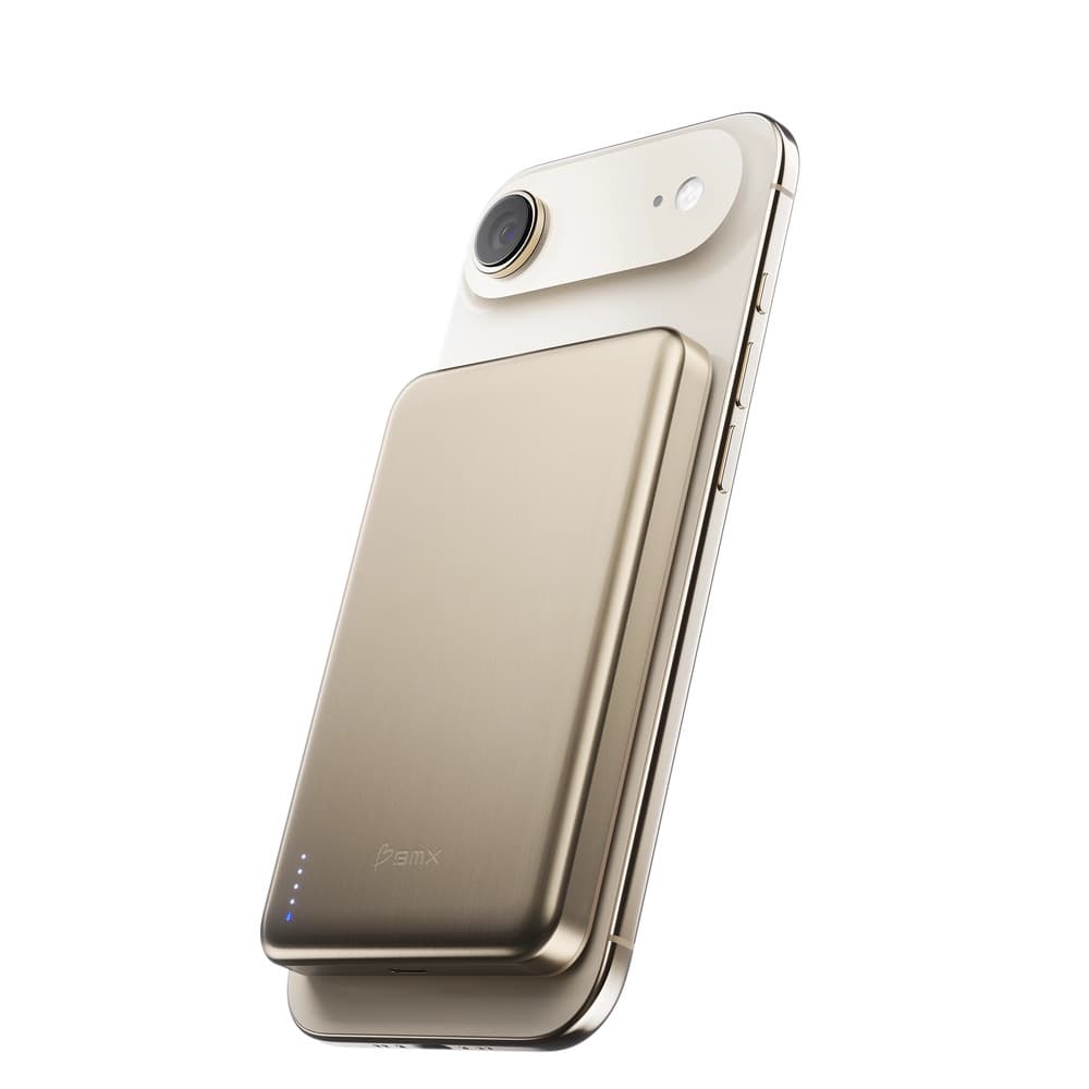 BMX SolidSafe Air Magnetic Powerbank - Qi2.2 - 10000mAh - Gold