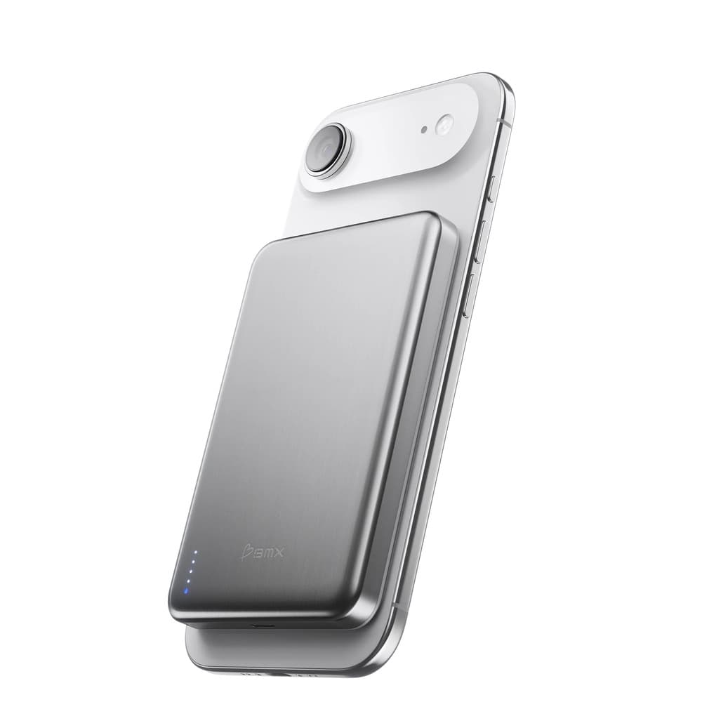 BMX SolidSafe Air Magnetic Powerbank - Qi2.2 - 10000mAh - Silver