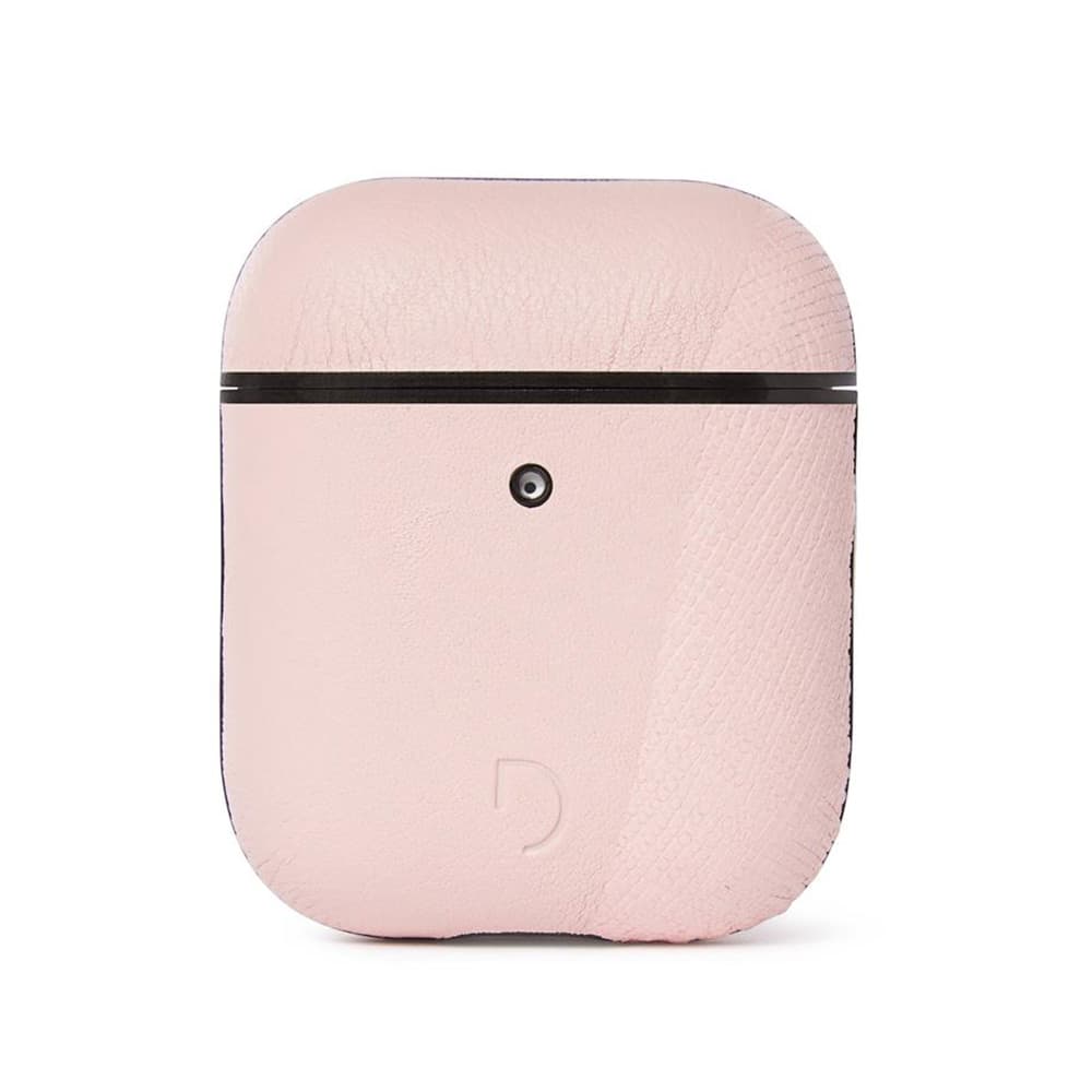 Decoded Leather Split AirCase - Apple AirPods - Silver Pink