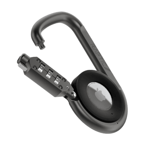 Raptic Link + Lock AirTag Caribiner - Black Metal