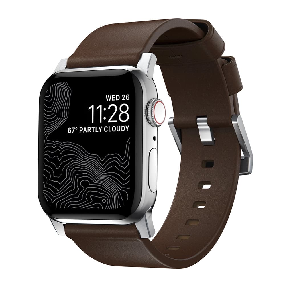 Nomad Modern Watch Strap - 42/44 mm - Brown/Silver