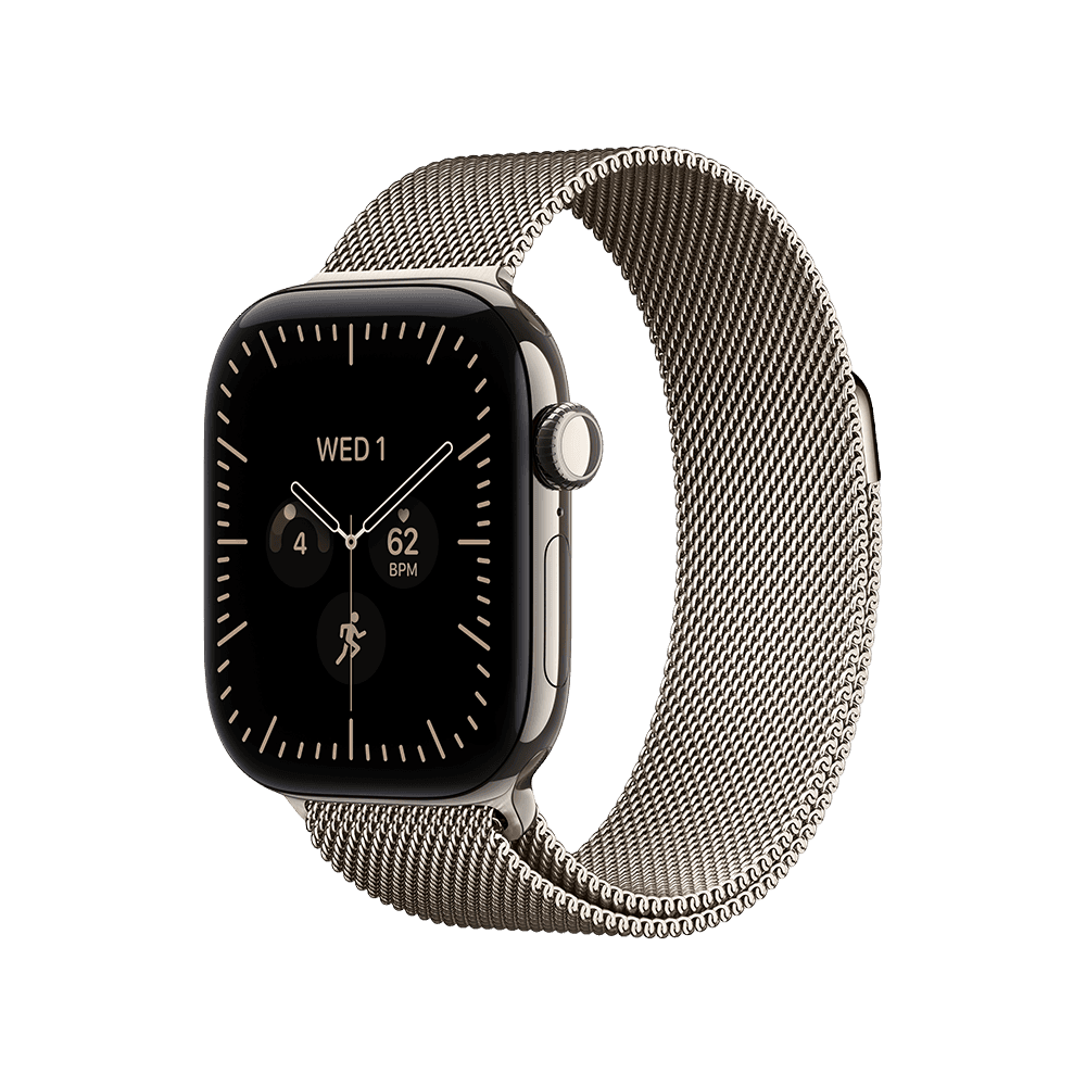 Apple Watch S12 Cellular - 42mm - Natural Titanium - Natural Milanese Loop