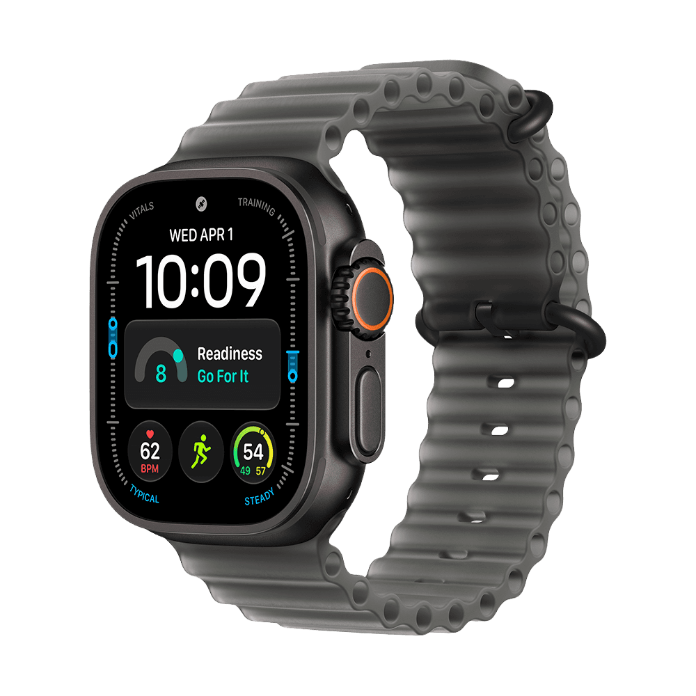 Apple Watch Ultra 4 - 49mm - Black Titanium - Translucent Black Ocean Band