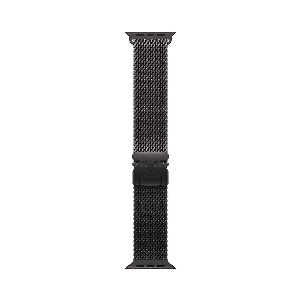 Apple Watch Strap 49mm - Black - Titanium Milanese Loop - L