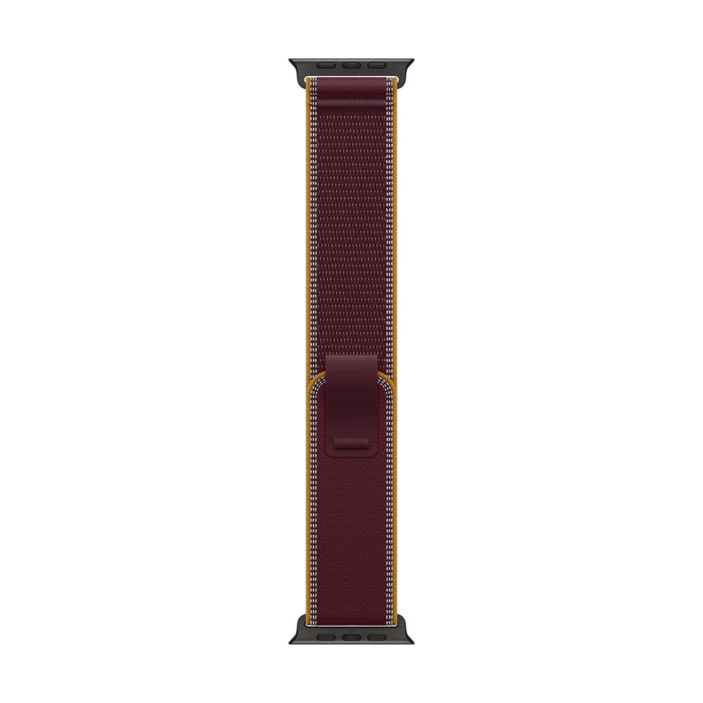 Apple Watch Strap 49mm - Black Titanium Finish - Burgundy - Trail Loop - S/M