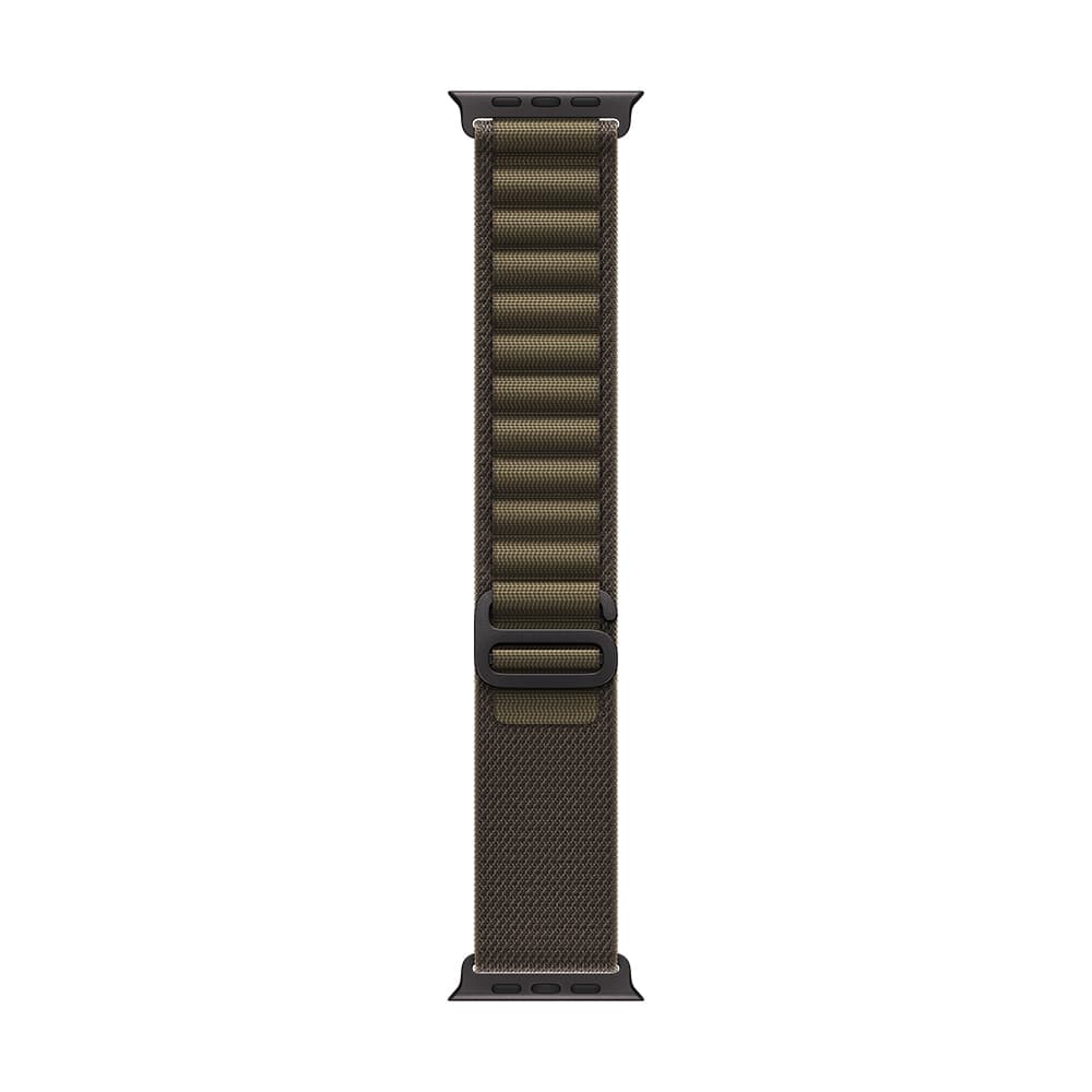 Apple Watch Strap 49mm - Black Titanium Finish - Dark Olive - Alpine Loop - M