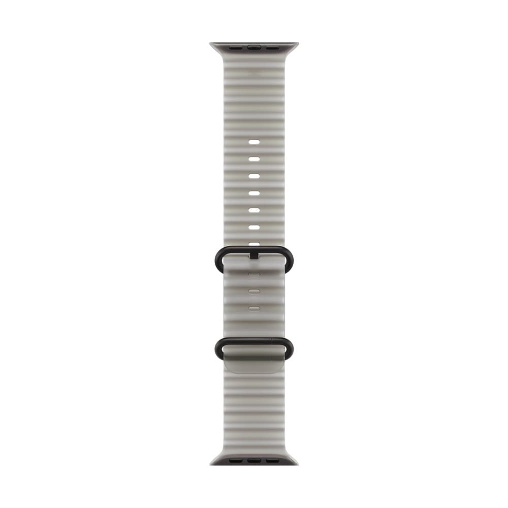 Apple Watch Strap 49mm - Black Titanium Finish - Translucent Gray - Ocean Band