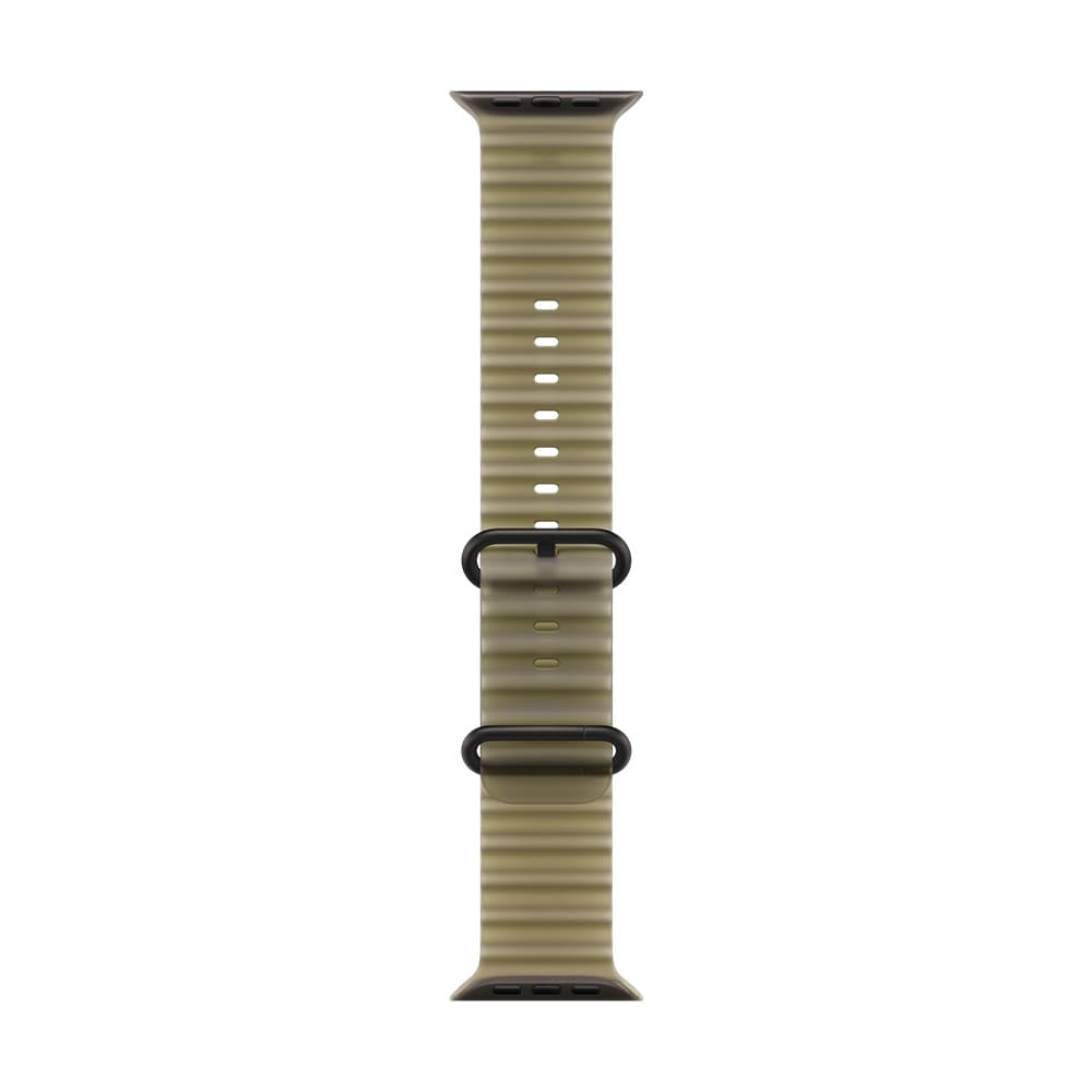 Apple Watch Strap 49mm - Black Titanium Finish - Translucent Kelp - Ocean Band - Extension