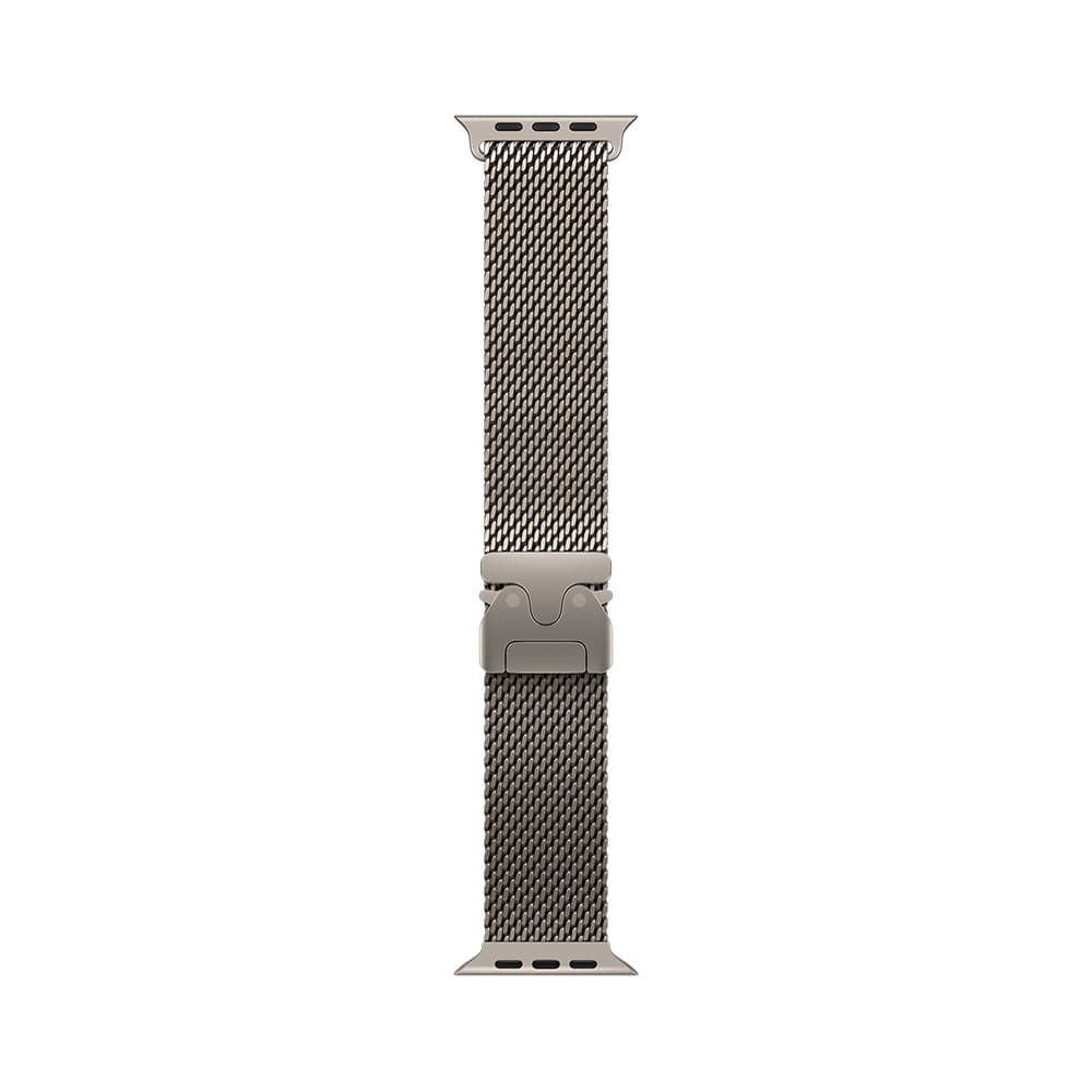 Apple Watch Strap 49mm - Natural - Titanium Milanese Loop - S