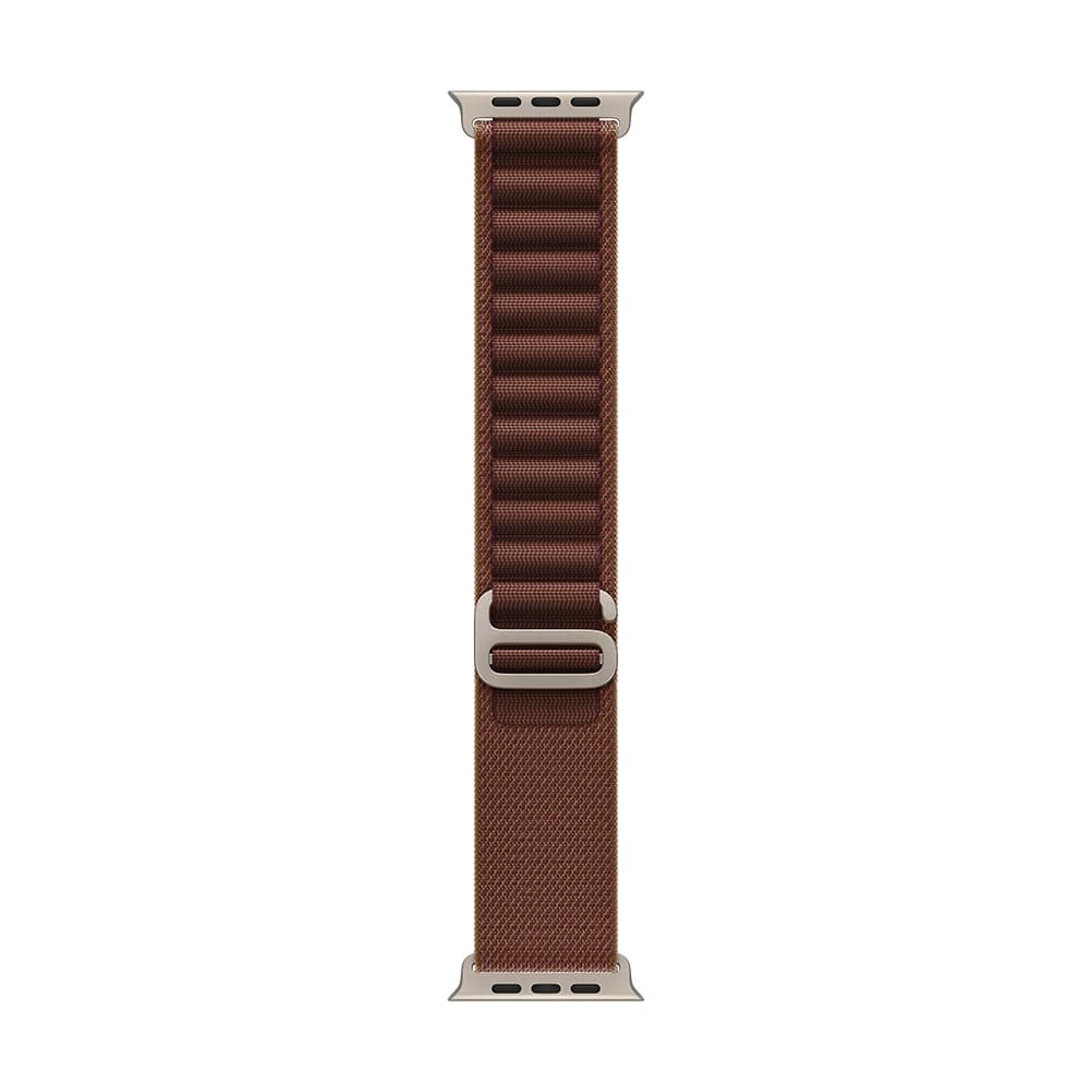 Apple Watch Strap 49mm - Natural Titanium Finish - Burgundy - Alpine Loop - M