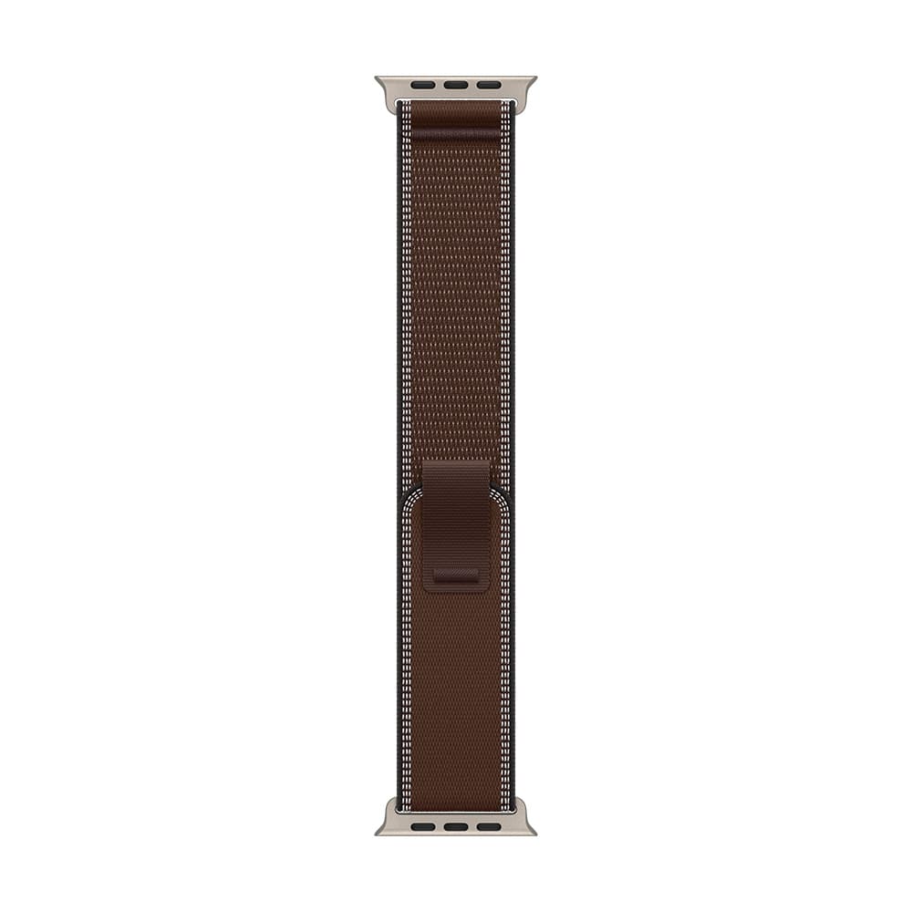Apple Watch Strap 49mm - Natural Titanium Finish - Dark Umber - Trail Loop - S/M