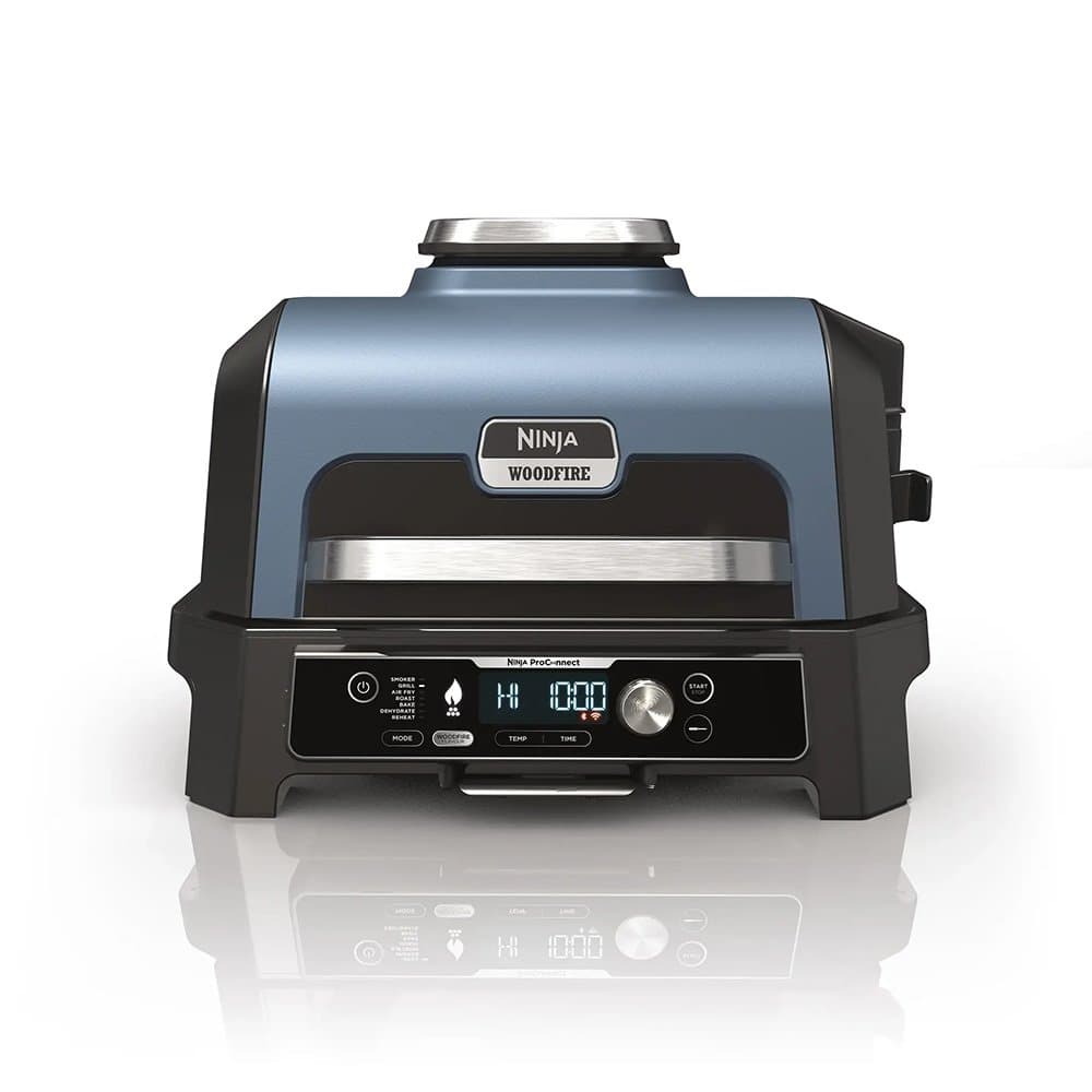 Ninja Woodfire Pro XL Electric BBQ, Grill and Smoker - 1700W - Black/Blue