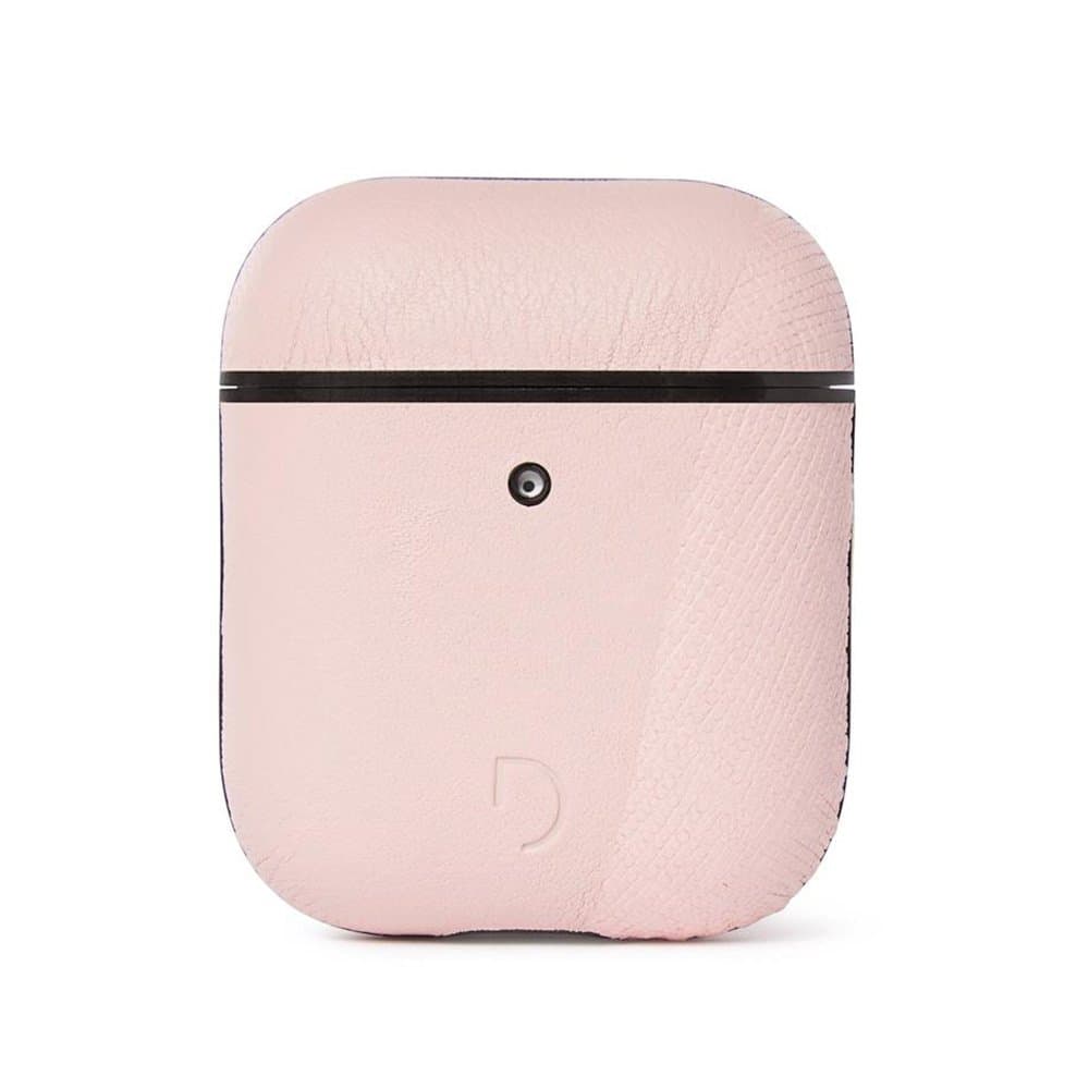Decoded Leather Split AirCase - Apple AirPods - Silver Pink