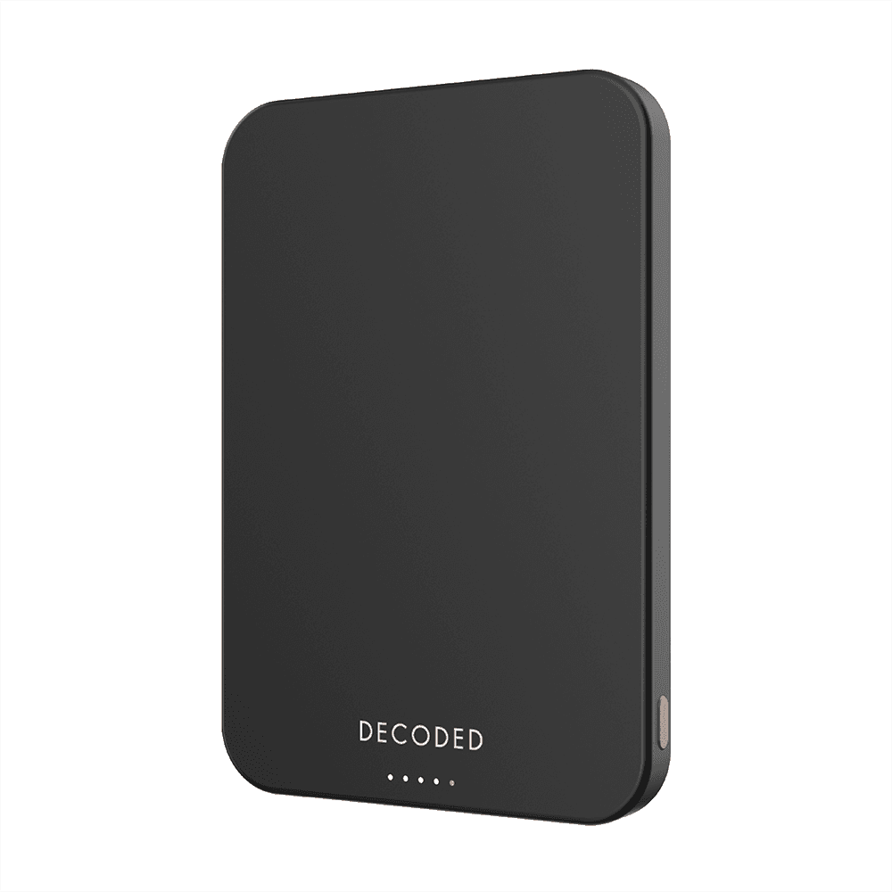 Decoded Ultra Slim Qi2 Powerbank - 5.000mAh - Amac 20y edition - Black/Marigold