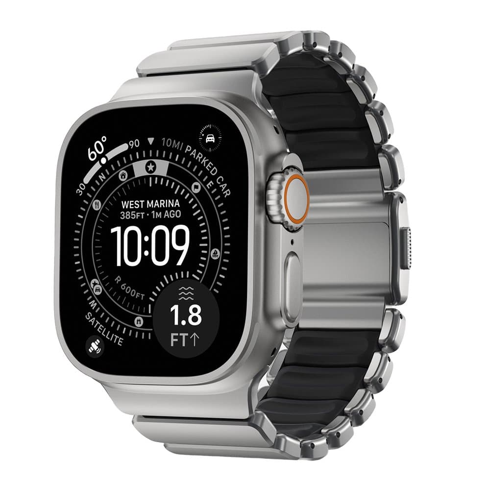 Nomad Stratos Band - 44/45/46/49mm - Natural Titanium/Black/FKM