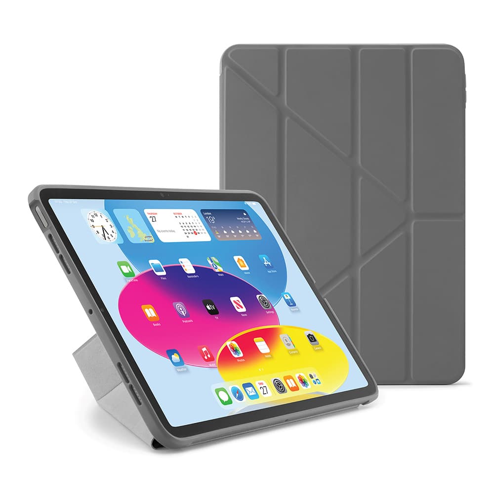 Pipetto Origami Case - iPad 10.9" (2022) / iPad 11" (2025) - Dark Grey